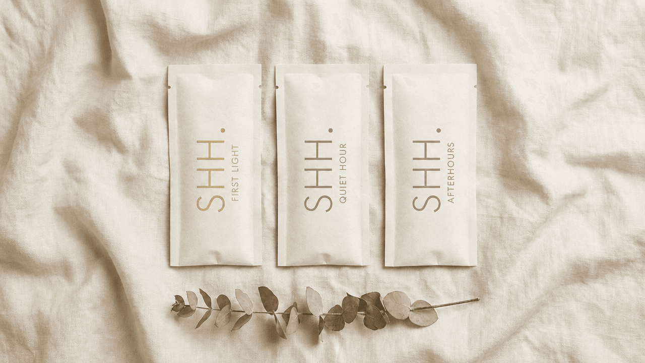 Shh.-kollektionen — First Light, Quiet Hour och Afterhours på linne